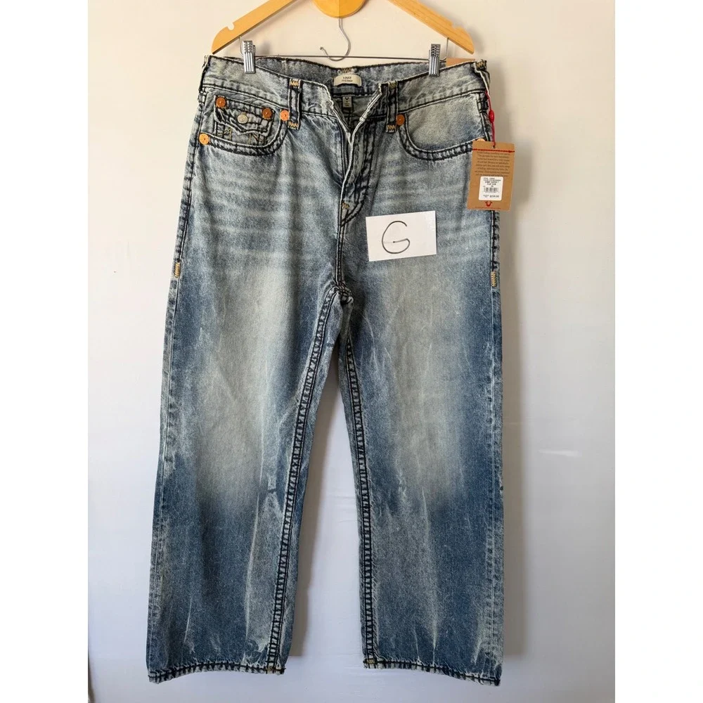 True Religion Jeans Vinny Ultra Baggy Super T Electric Groove Wash Blue Size 36